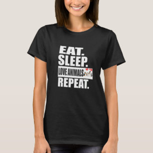 Ät viltlevande djur Upprepa Hund Katt T Shirt