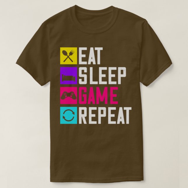 Ät viltspel och upprepa t shirt (Design framsida)