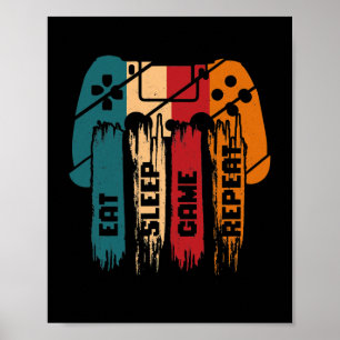 Ät viltvilt Upprepa spelningspresentationen Gamer  Poster