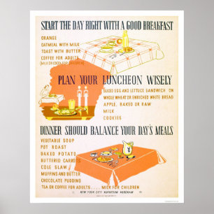 Ät Wisely Keep Health 1942 WPA Poster