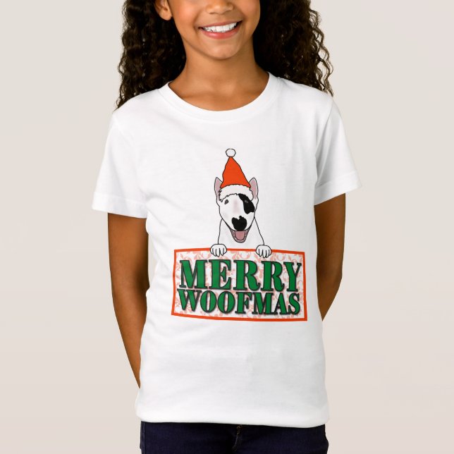 Ät Woofmas! Julhälsningar från en söt hund T Shirt (Framsida)