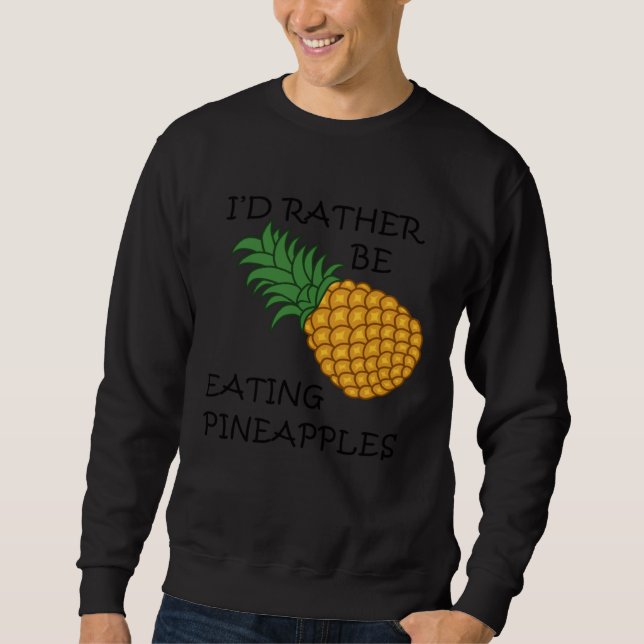 Äta Ananas Ironisk Frukt Lång Ärmad Tröja (Framsida)