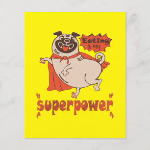 Äta är min superkraft röd kappa mops serie stil