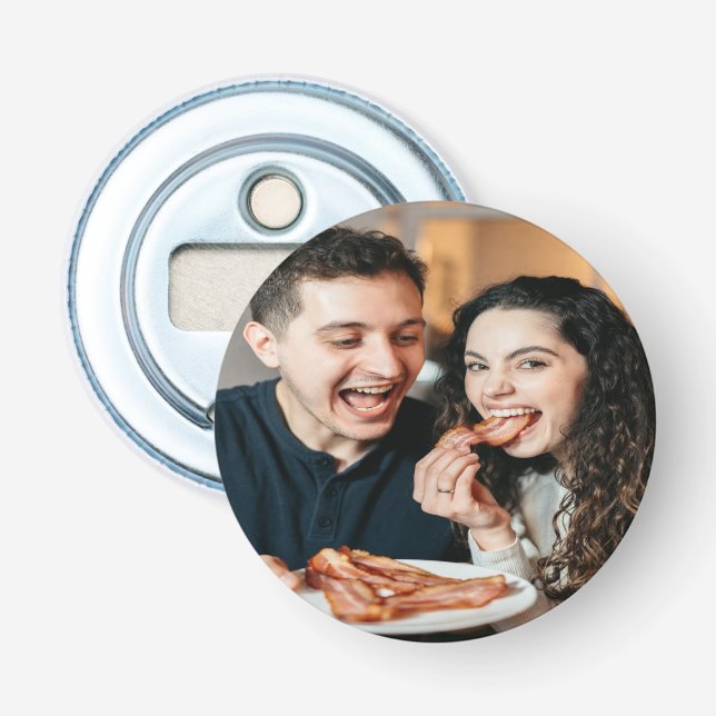 Äta bacon Foto Anpassa Personalisera Flasköppnare (Framsidan)