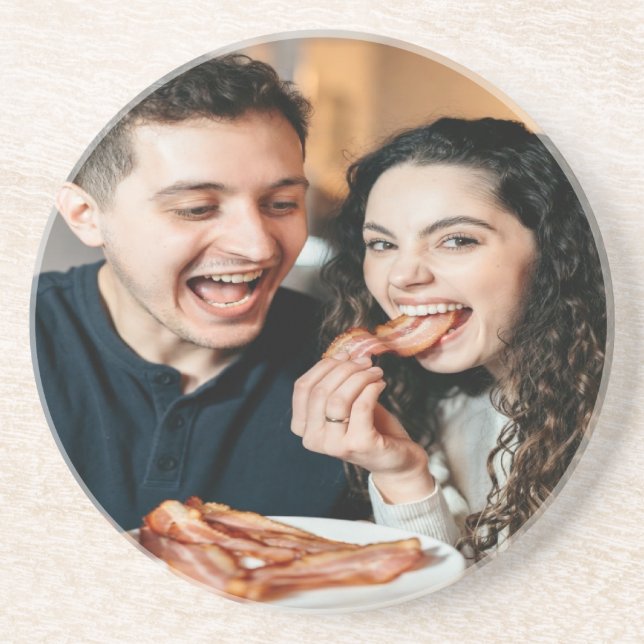 Äta Bacon Foto Anpassa Personalisera Underlägg (Framsidan)