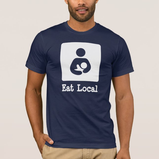 Äta Breastfeeding för lokal/sjukvårdsymbolen T-shirt (Framsida)