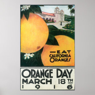 Äta CA-orangar på orange dag Poster