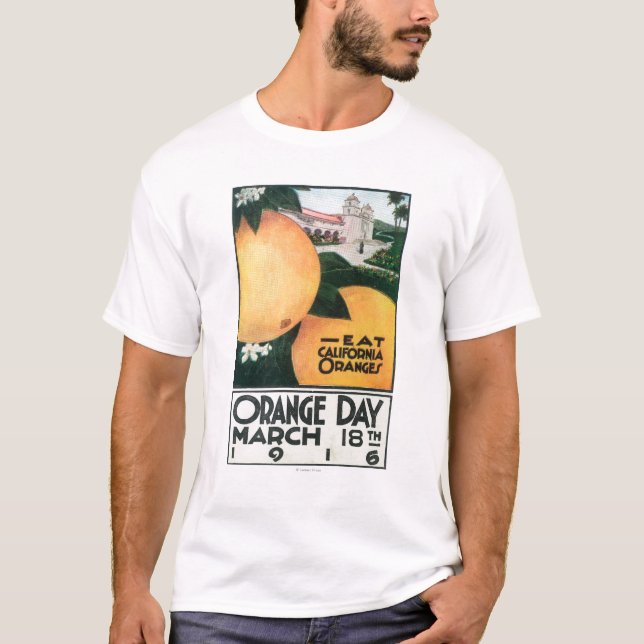 Äta CA-orangar på orange dag Tee (Framsida)