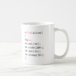 äta CODE äter sömn Kaffemugg