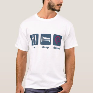 Äta debian sömn tee shirt
