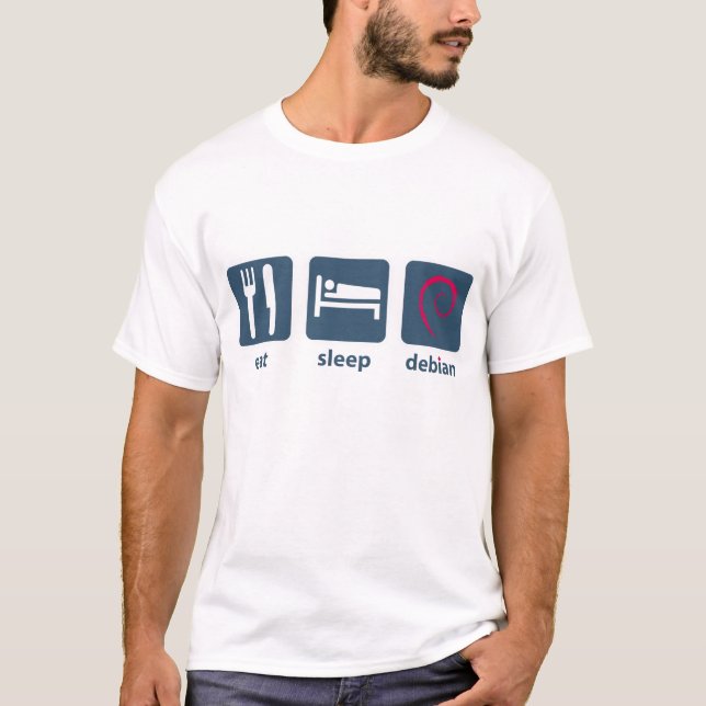 Äta debian sömn tee shirt (Framsida)
