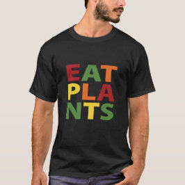 Äta den färgrika typografiveganen för växter t shirt