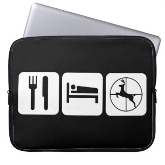 Äta den roliga svartvita logotypen för laptop sleeve