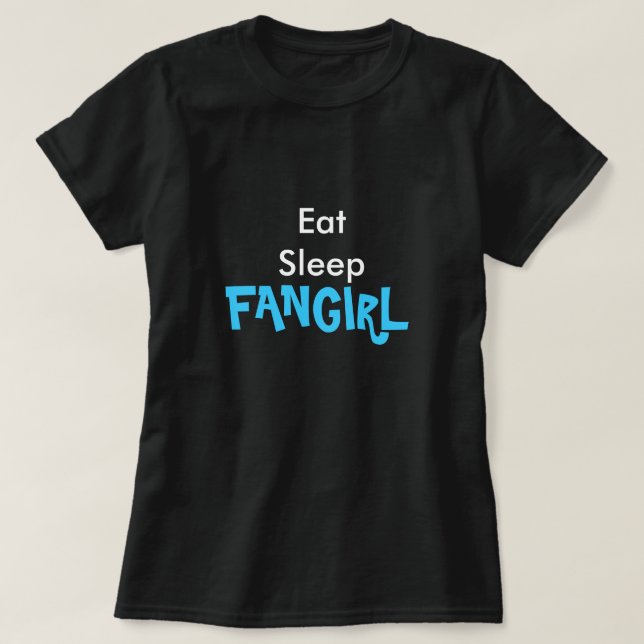 Äta den sömnFangirl utslagsplatsen Tee (Design framsida)