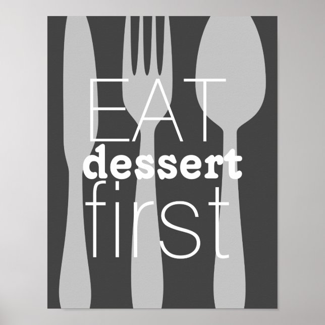 äta dessert första ord art, söt citat poster (Framsidan)