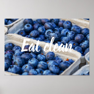 Äta det rena //blåbärfotoet poster