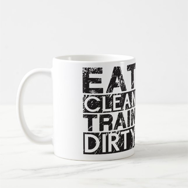 Äta det rena tåg smutsar ner kaffemugg (Vänster)