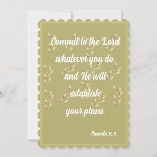Åta dig till Lord Proverbs 16:3-kortet Julkort