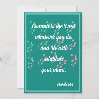 Åta dig till Lord Proverbs 16:3-kortet Julkort