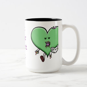 Äta din Zombiemugg för hjärta ut - Två-Tonad Mugg
