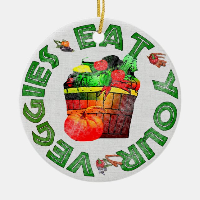Äta dina Veggies Julgransprydnad Keramik (Framsidan)
