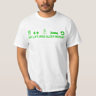 Äta diverse sömnrepetition för hiss (GRÖNT) Tee Shirt
