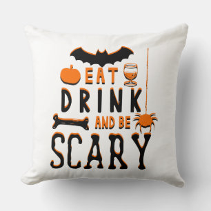 äta dricka och vara läskig halloween kudde