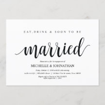 Äta, dricka, till gift, förlovningsfestinbjudan