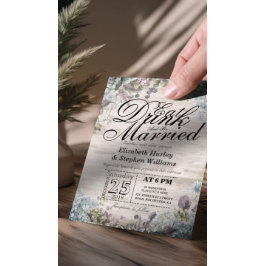 ÄTA Drink & be Married Bröllop Blommigt Rustic Woo Inbjudningar