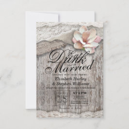 ÄTA Drink & be Married Bröllop Wood Burlap Snöre Inbjudningar