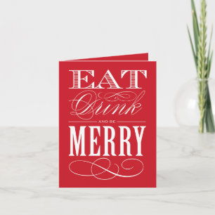 ÄTA DRINK OCH VARA MERRY KORT FÖR FOLDADE GREETI