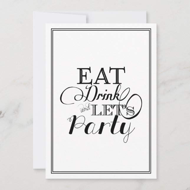Äta drinken och låt oss festa inbjudningar (Front)