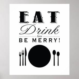 Äta, drinken och var glad (11x14) poster