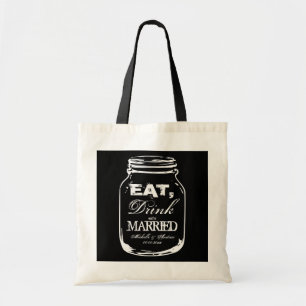 Äta drinken & var att gifta sig tote bags för tygkasse