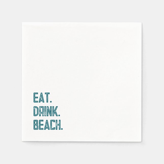 ÄTA. DRYCK. BEACH. Cocktail Napkin Pappersservett (Framsidan)