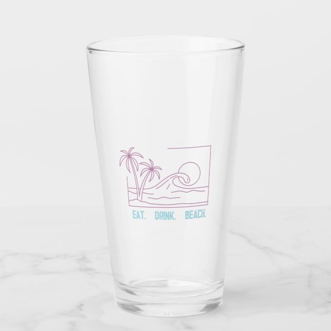 ÄTA. DRYCK. BEACH. Tumbler Glaskopp (Framsida)