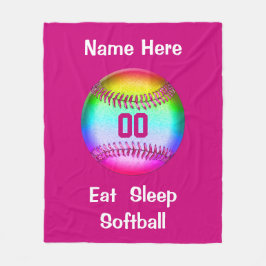 Äta filten för sömnsoftballullen din text, färg fleecefilt