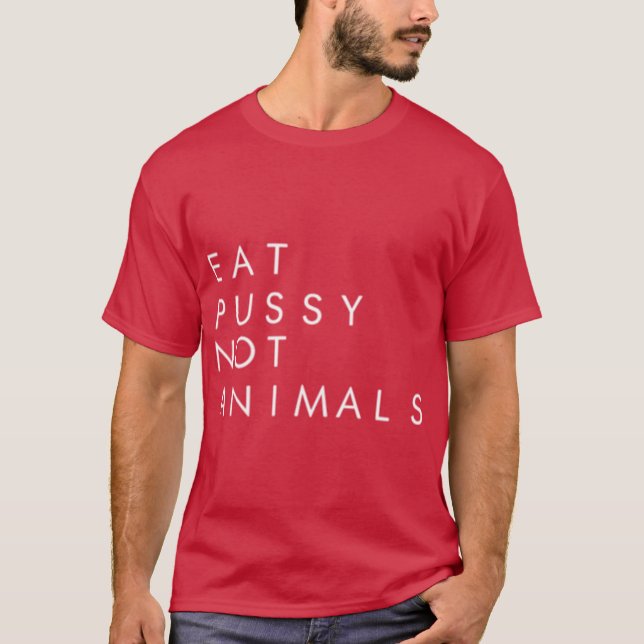 äta fitta inte djur vintage vän t shirt (Framsida)