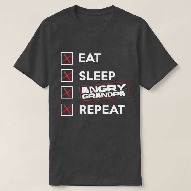 Äta för ilsken den minnes- T skjortan Granpa för T-shirt (Design framsida)