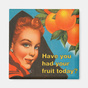 Äta fruktvintagedesignen magnet