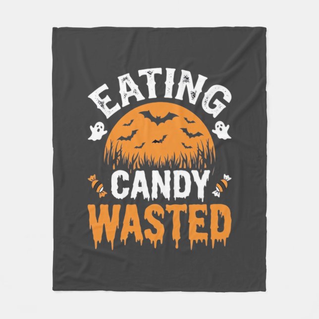 Äta Godis Slösar Halloween Design_1 Fleecefilt (Framsidan)