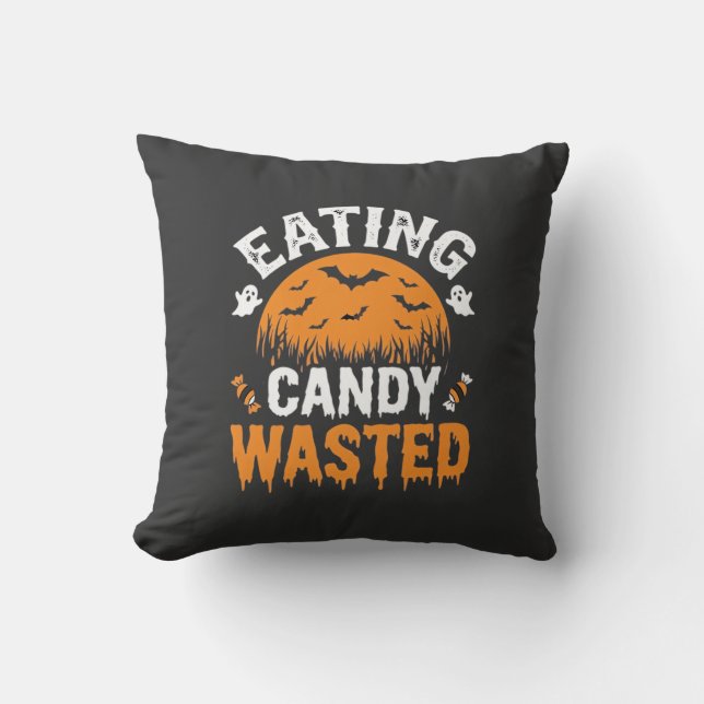 Äta Godis Slösar Halloween Design_1 Kudde (Framsida)
