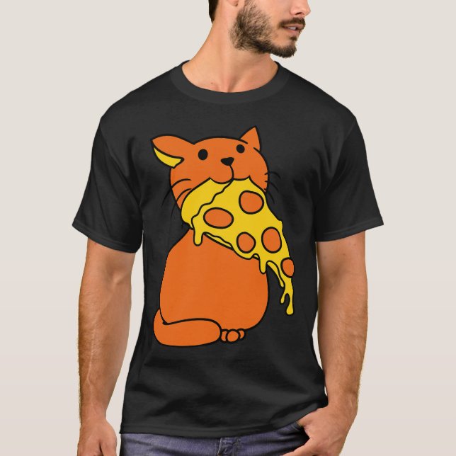 äta hungrig pizza delivery salami eat chef lastbil t shirt (Framsida)