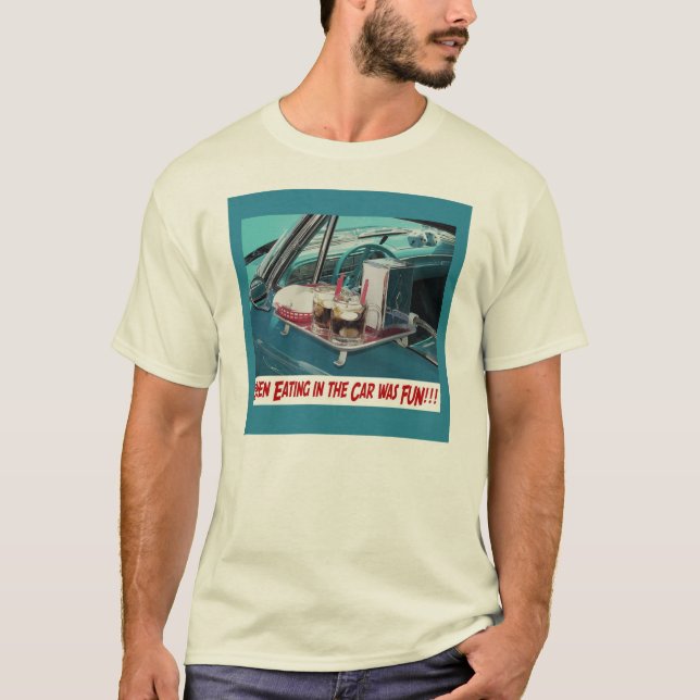 Äta i bilskjortan t-shirt (Framsida)