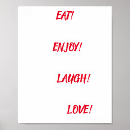 ÄTA! JA! LAUGH! KÄRLEK! Poster offert
