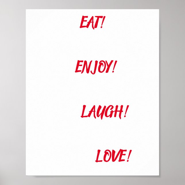 ÄTA! JA! LAUGH! KÄRLEK! Poster offert (Framsidan)