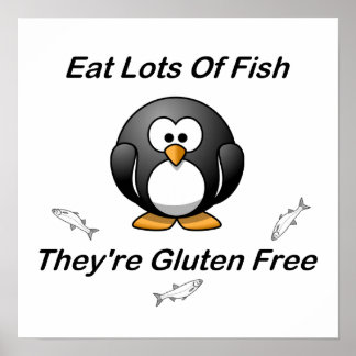 Äta massor av fisk, de är gluten fria poster