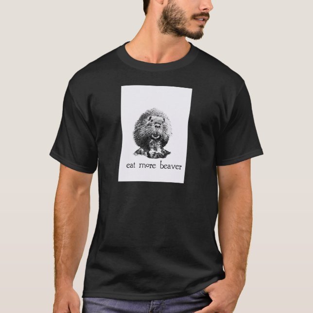 äta mer bäver tee shirt (Framsida)