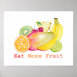 Äta mer fruktvattenfärg poster