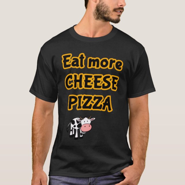äta mer pizza t shirt (Framsida)